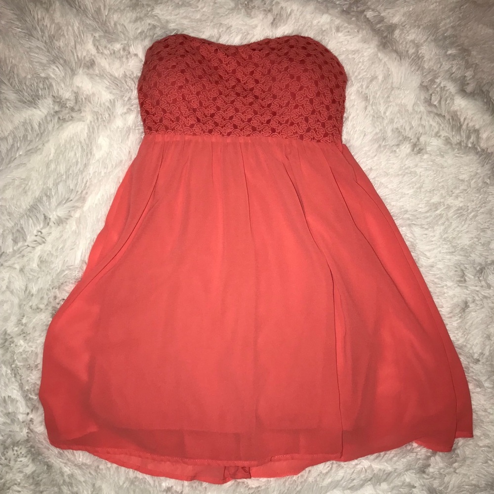 Strapless Pink(Coral) Dress